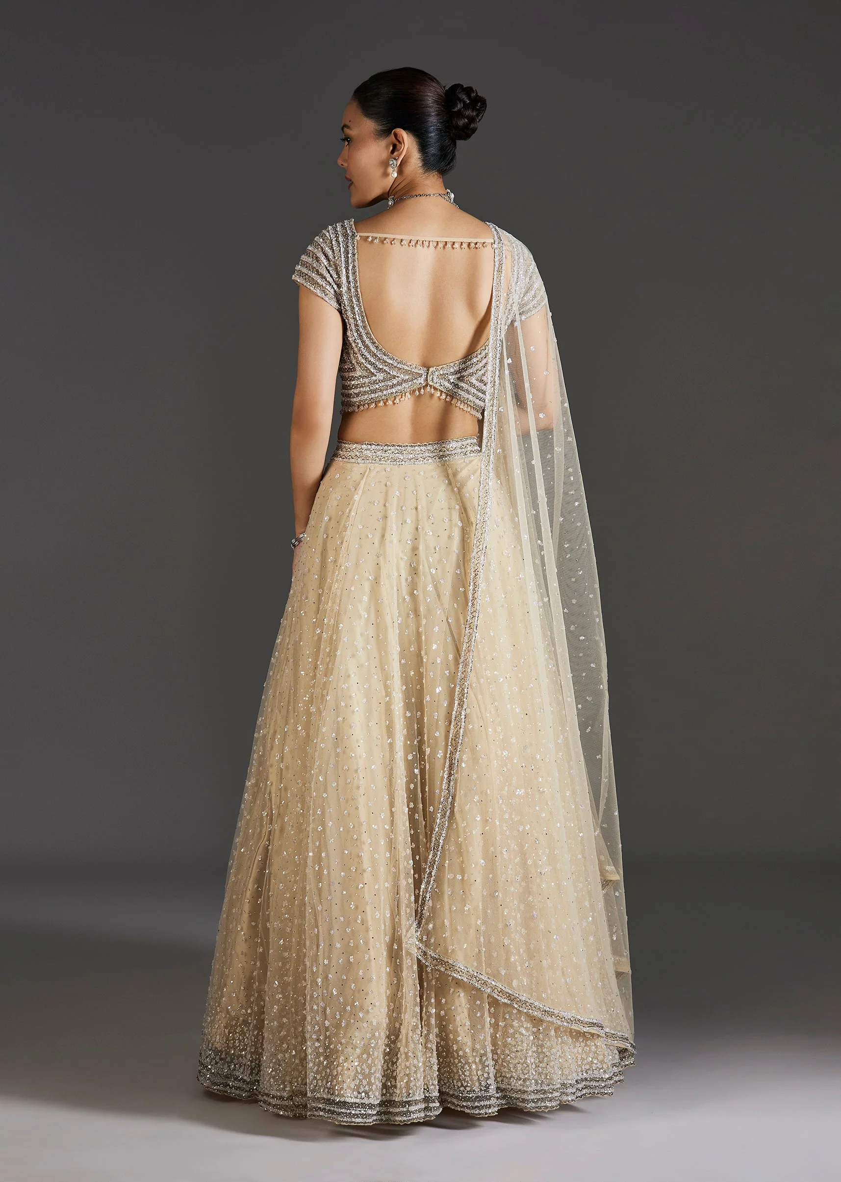 Off White Elegance With Shimmering Grace