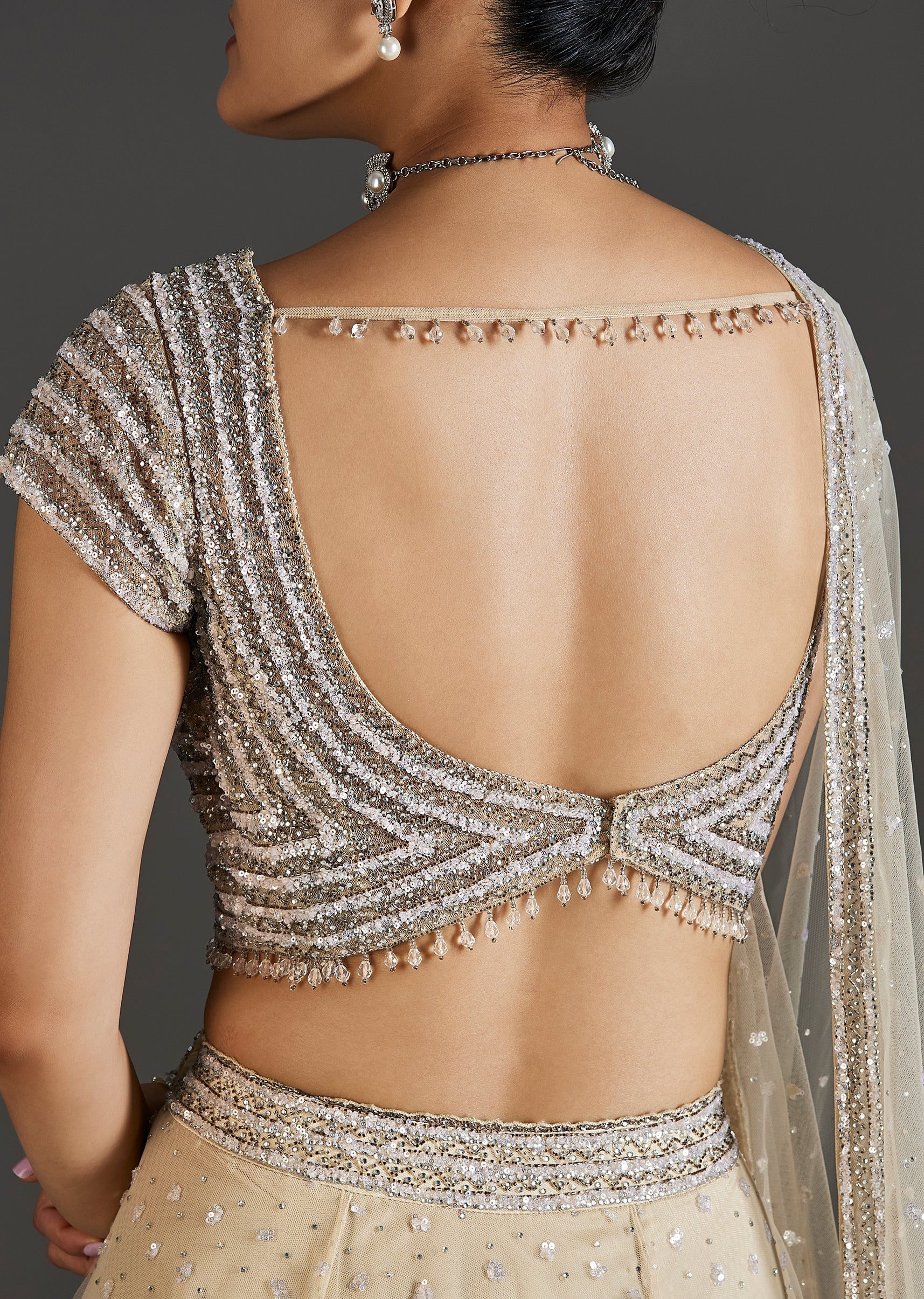 Off White Elegance With Shimmering Grace