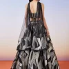 Black Jacquard Fusion Lehenga With Dupatta