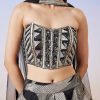 Black Jacquard Fusion Lehenga With Dupatta