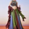 Multi Colour Fusion Lehenga With Dupatta