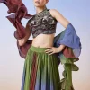 Multi Colour Fusion Lehenga With Dupatta