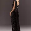 Black Ready To Wear Saree With 3D Patching And Fancy Neck Blouse