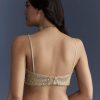 Gold Net Saree With Floral Sequins Work