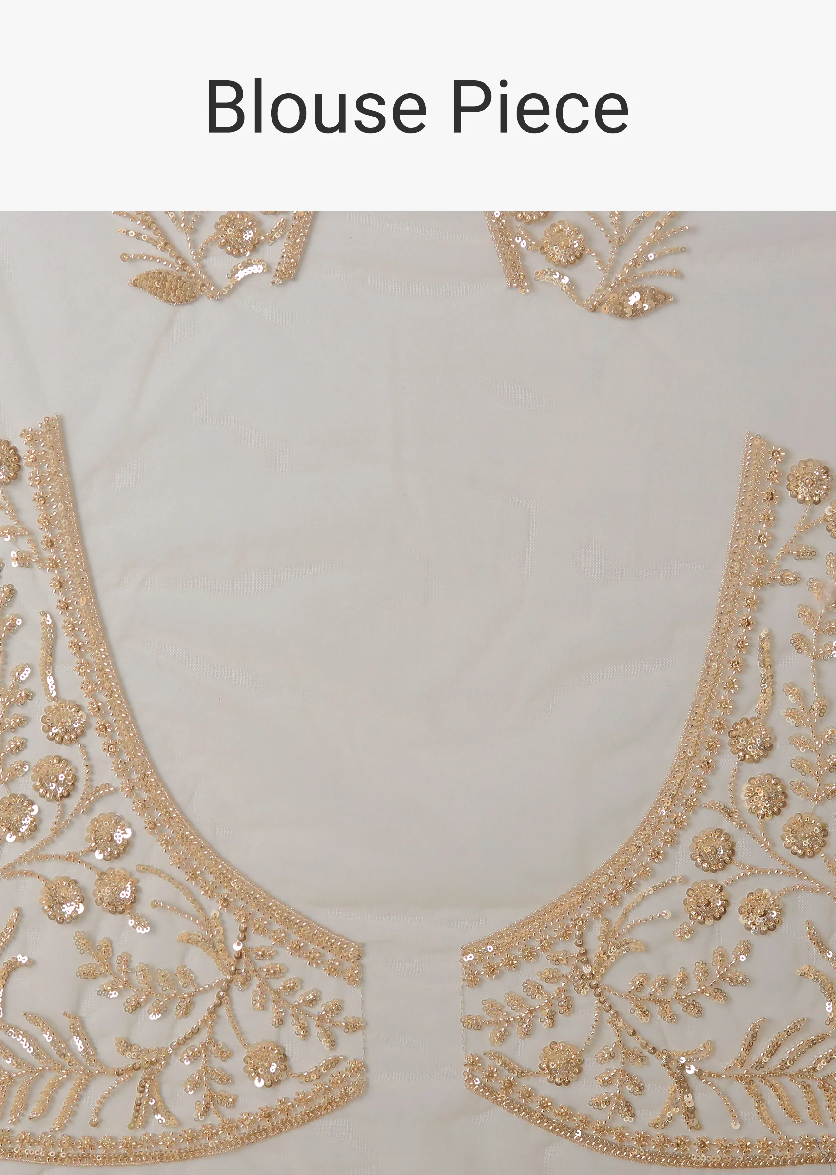 Gold Net Saree With Floral Sequins Work