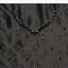 Black Floral Printed Satin Saree With Sequins Lace Border