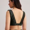 Black Floral Printed Satin Saree With Sequins Lace Border