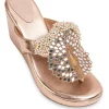 Rose Gold Embellished Wedges