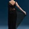 Black Heavy Embroidered Net Saree With Cutwork Border And Jaal Work