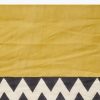 Mustard Yellow Block Printed Saree with Unstitched Blouse