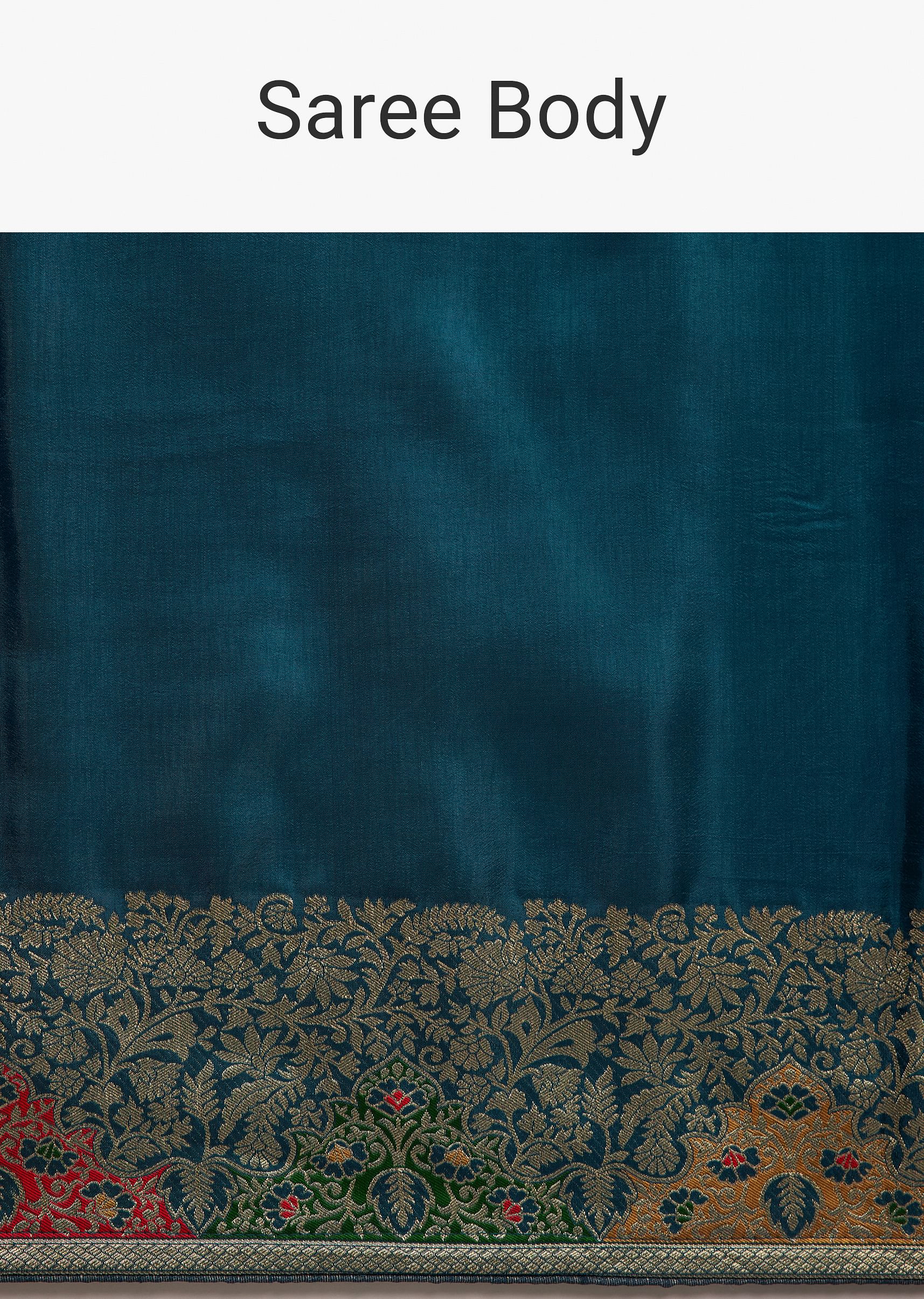 Navy Blue Dola Silk Saree With Zari Embroidery