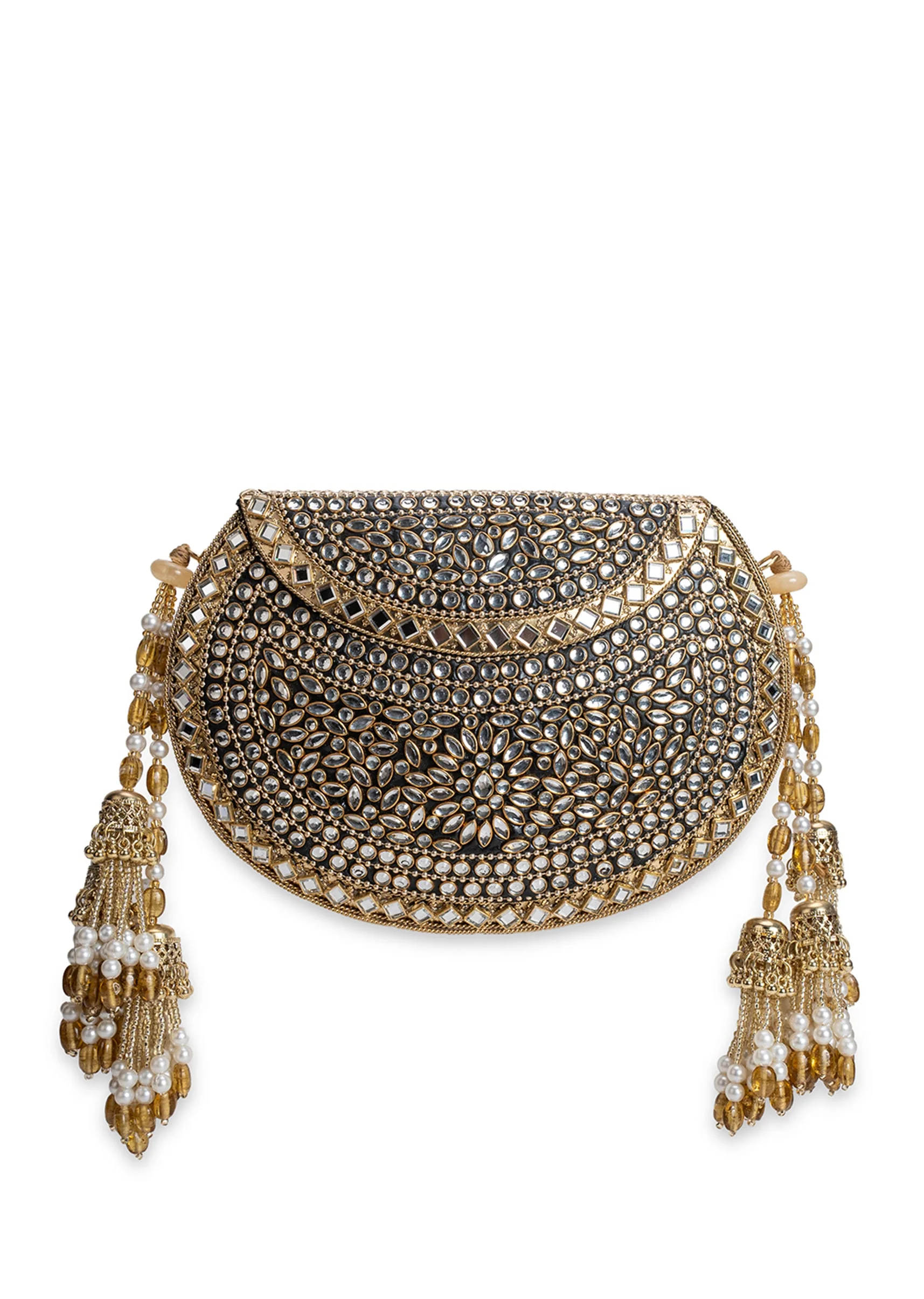 Gold And Silver Embellished Clutch