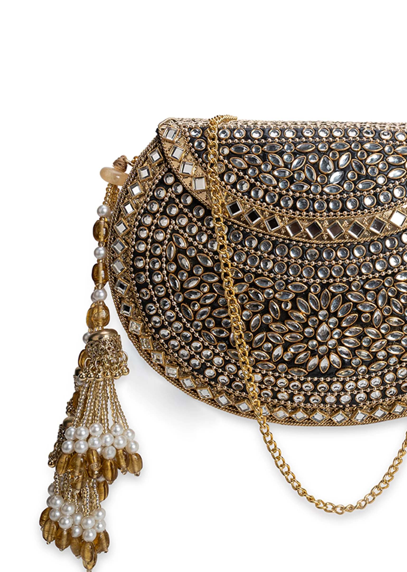 Gold And Silver Embellished Clutch