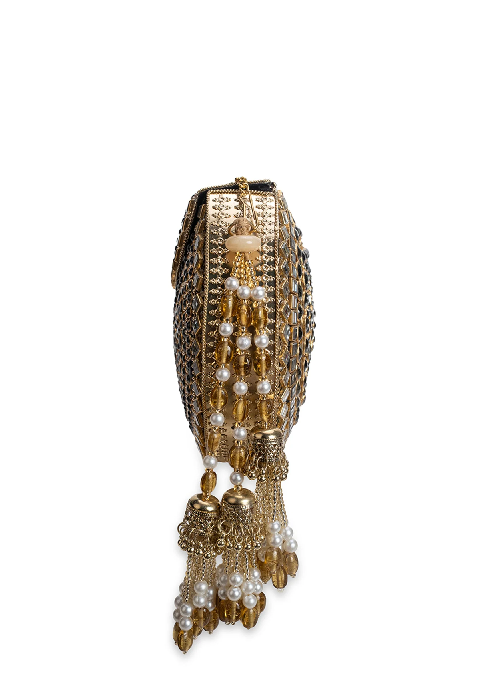Gold And Silver Embellished Clutch