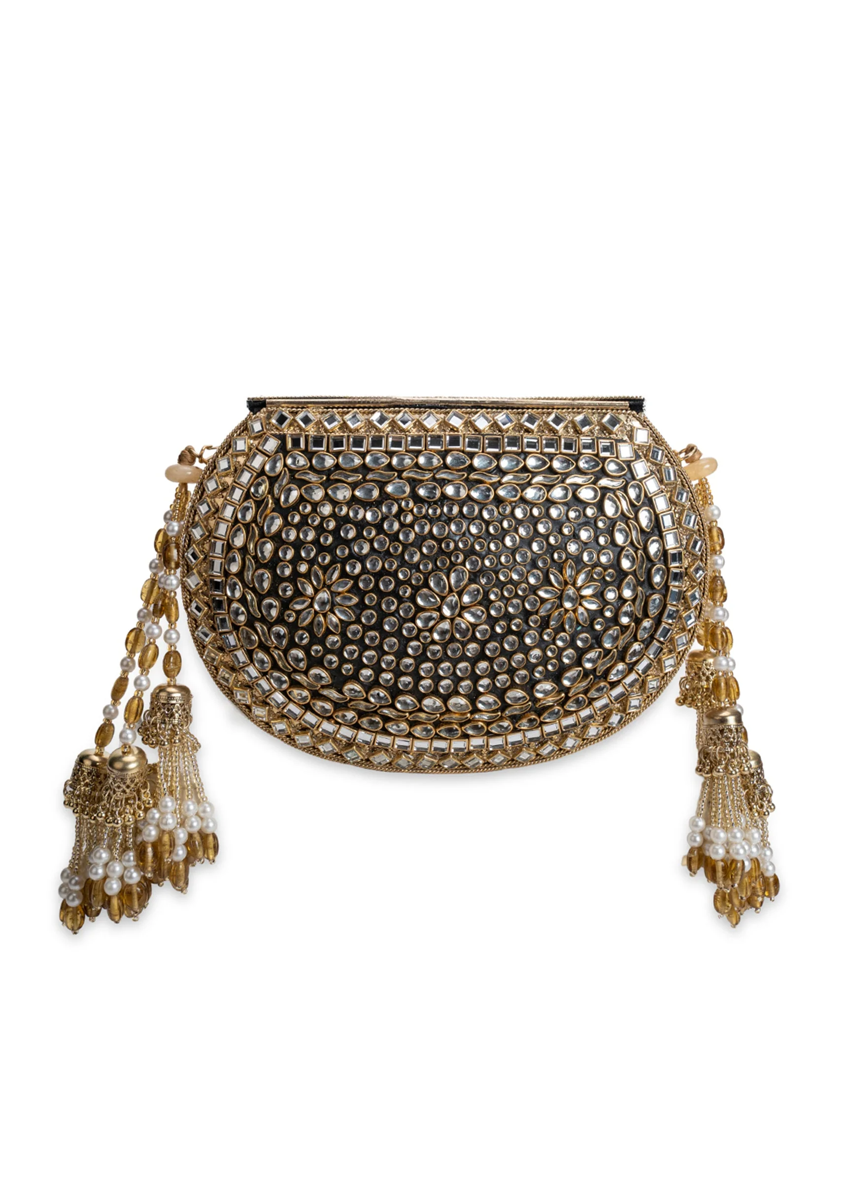 Gold And Silver Embellished Clutch