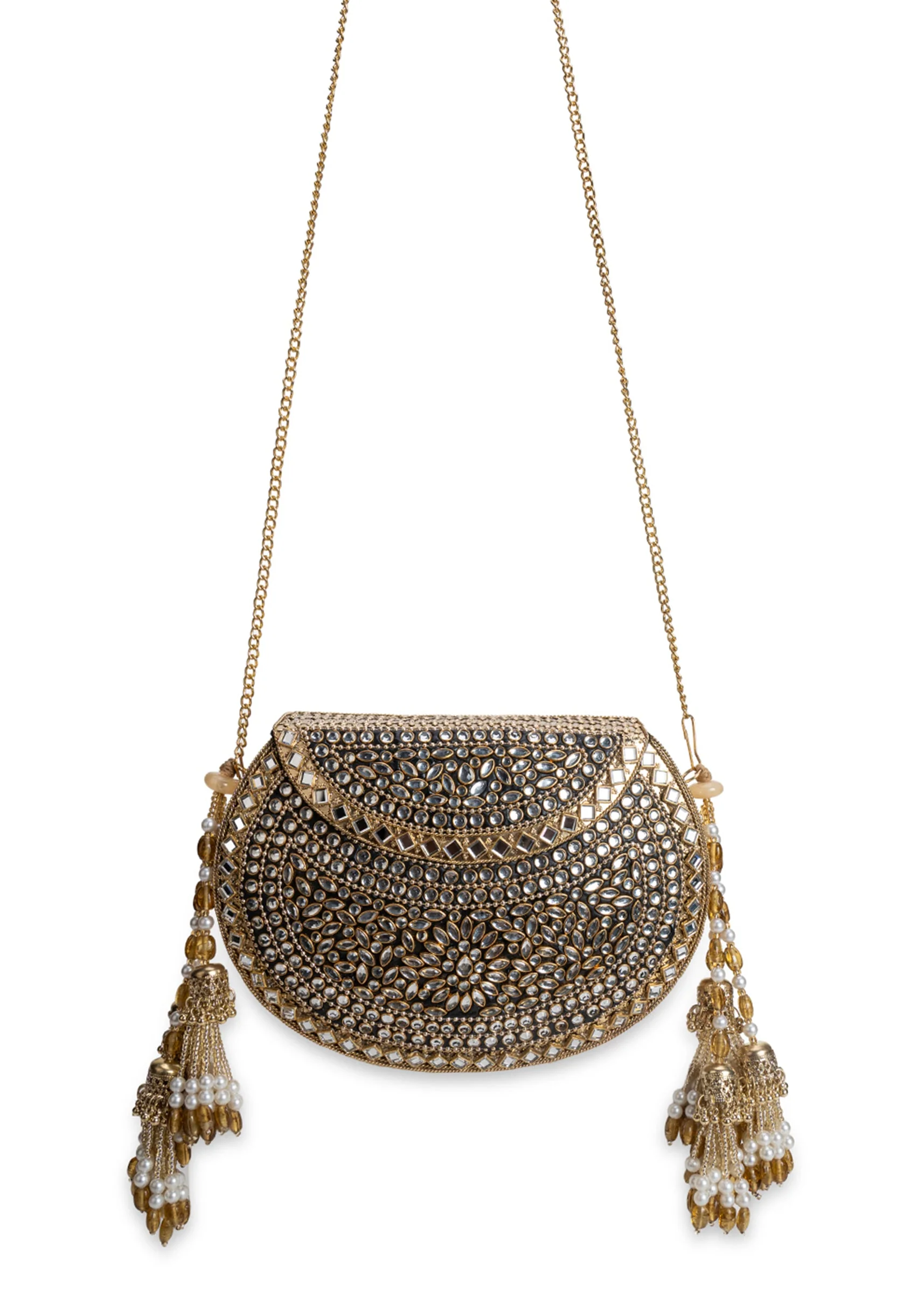 Gold And Silver Embellished Clutch