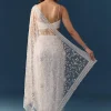 White Net Jaal Resham Work Saree with Unstitched Blouse