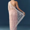 Pink Net Jaal Resham Saree with Unstitched Blouse