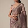 Elegant Brown Saree With Mirror and Stone Work