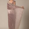 Elegant Brown Saree With Mirror and Stone Work