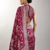 Wine Dola Silk Jungla Jaal Saree