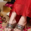 Multicolour Embellished Kolhapuri Heels