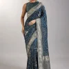 Blue Dola Silk Bandhani Saree