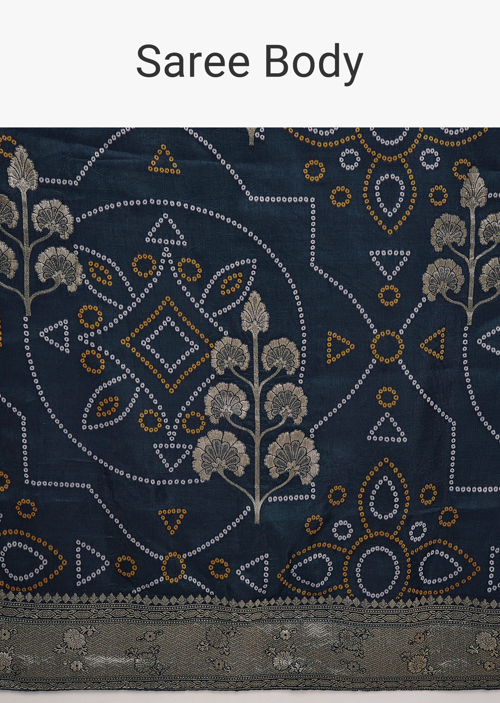 Blue Dola Silk Bandhani Saree