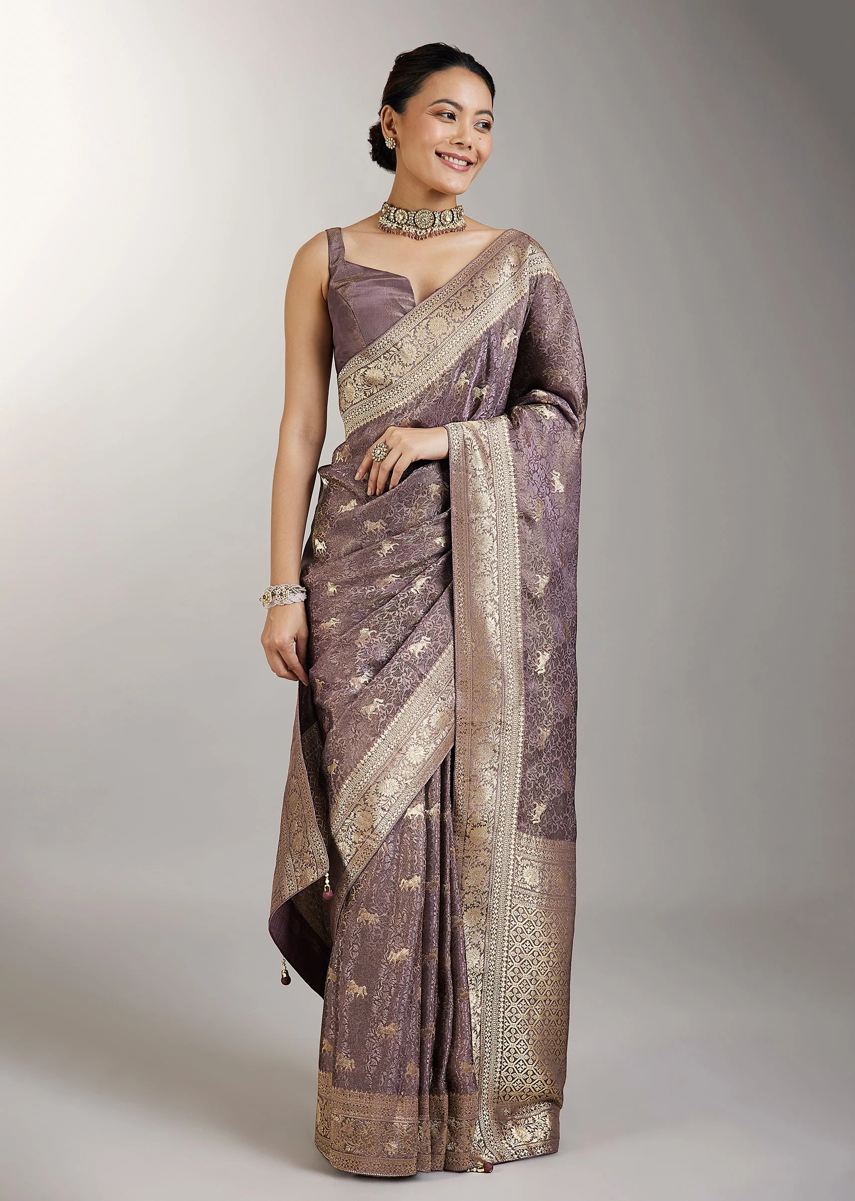 3041-purple-dola-silk-zari-butti-woven-saree-1.webp Purple Dola Silk Zari Butti Woven Saree