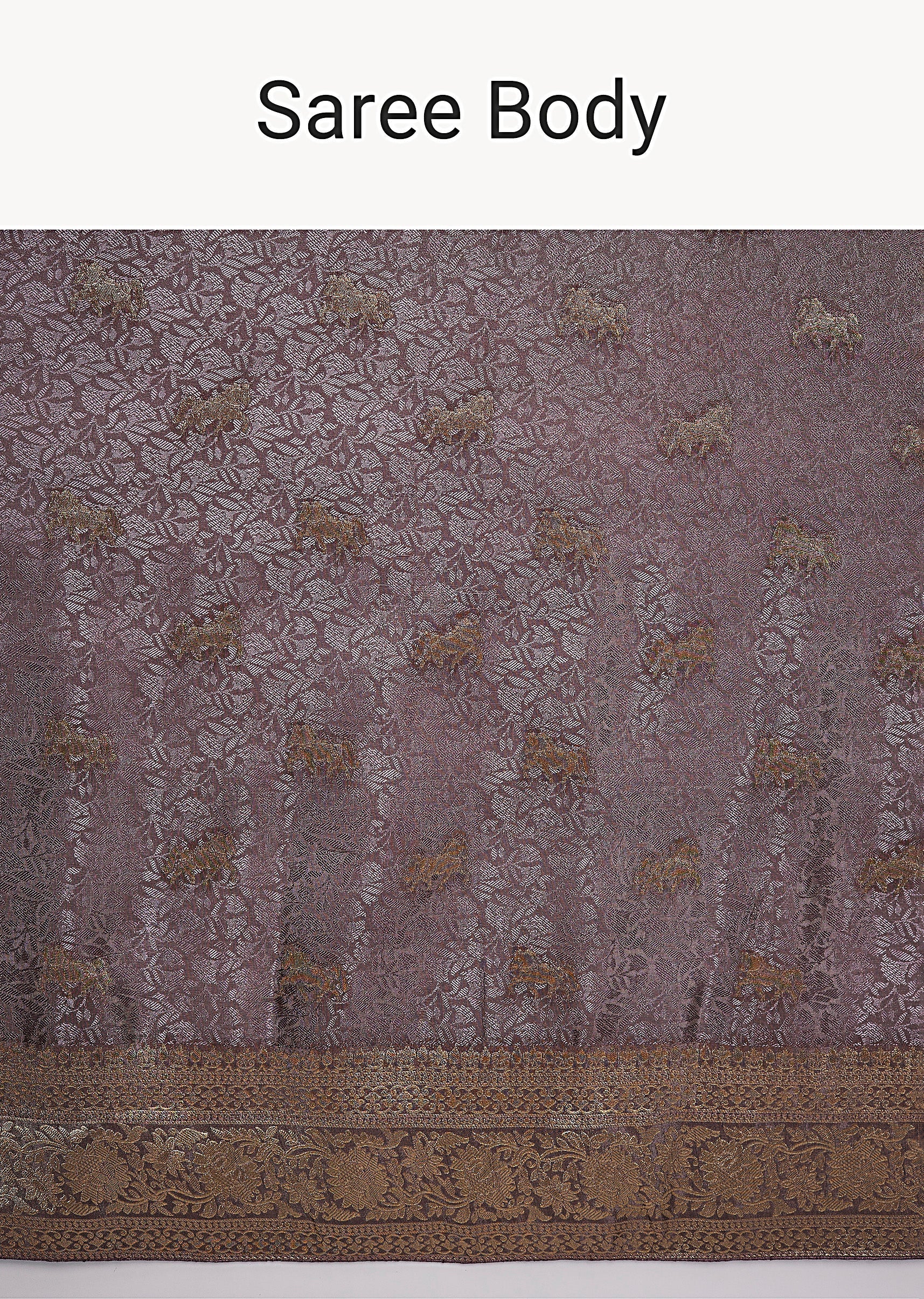 Purple Dola Silk Zari Butti Woven Saree