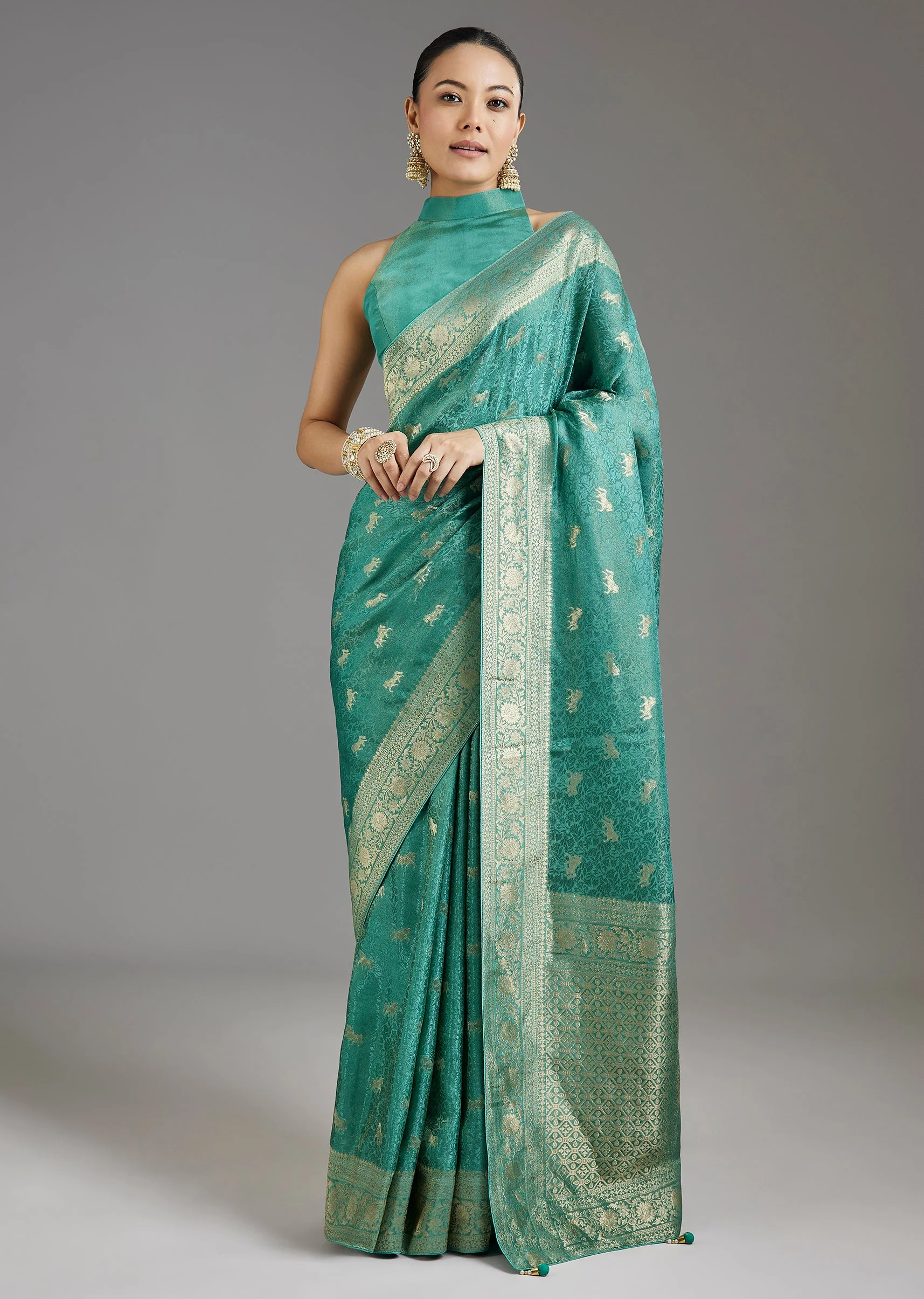 3057-teal-blue-jacquard-dola-silk-saree-1.webp Teal Blue Jacquard Dola Silk Saree