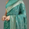 Teal Blue Jacquard Dola Silk Saree