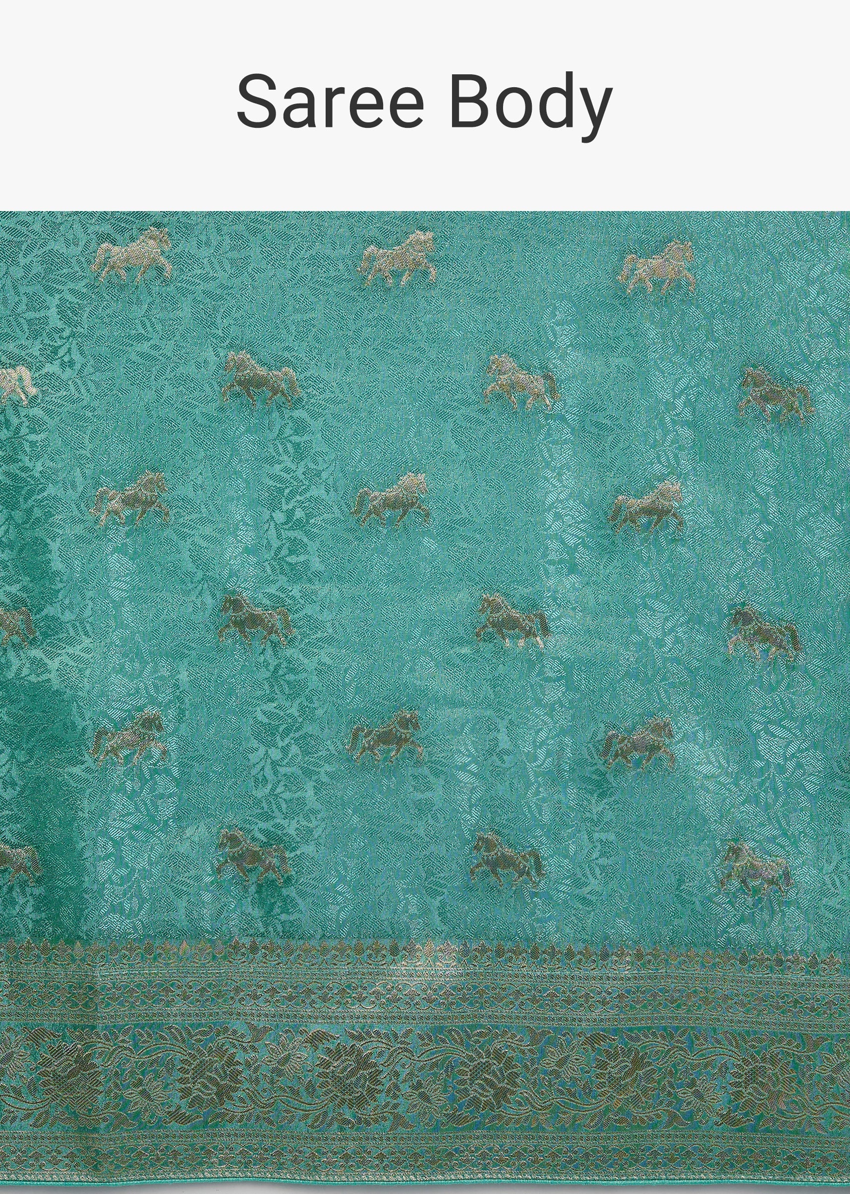 Teal Blue Jacquard Dola Silk Saree