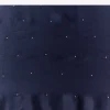 Navy Blue Chinon Embroidered Border Saree with Blouse Fabric