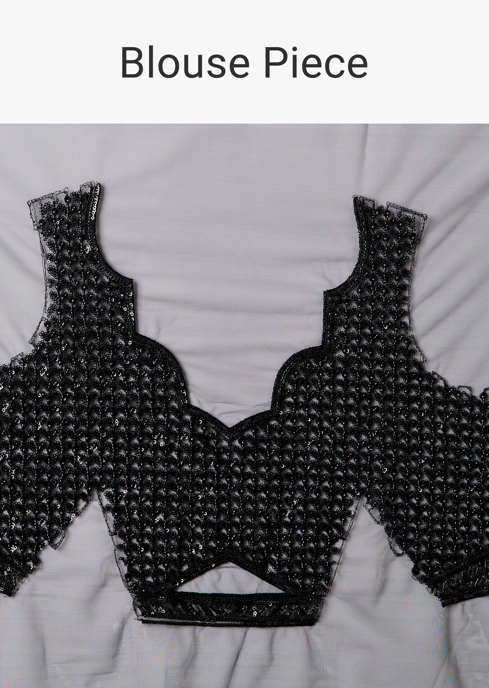Black Net Saree With Floral Jaal Work And Cutwork Border