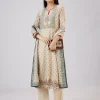 Maroon Chanderi Kurta Set with Zari And Mirror Work