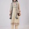 Maroon Chanderi Kurta Set with Zari And Mirror Work