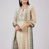 Maroon Chanderi Kurta Set with Zari And Mirror Work