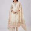 Ivory Cotton Kurta Set With Hand Block Print