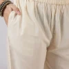 Ivory Cotton Kurta Set With Hand Block Print