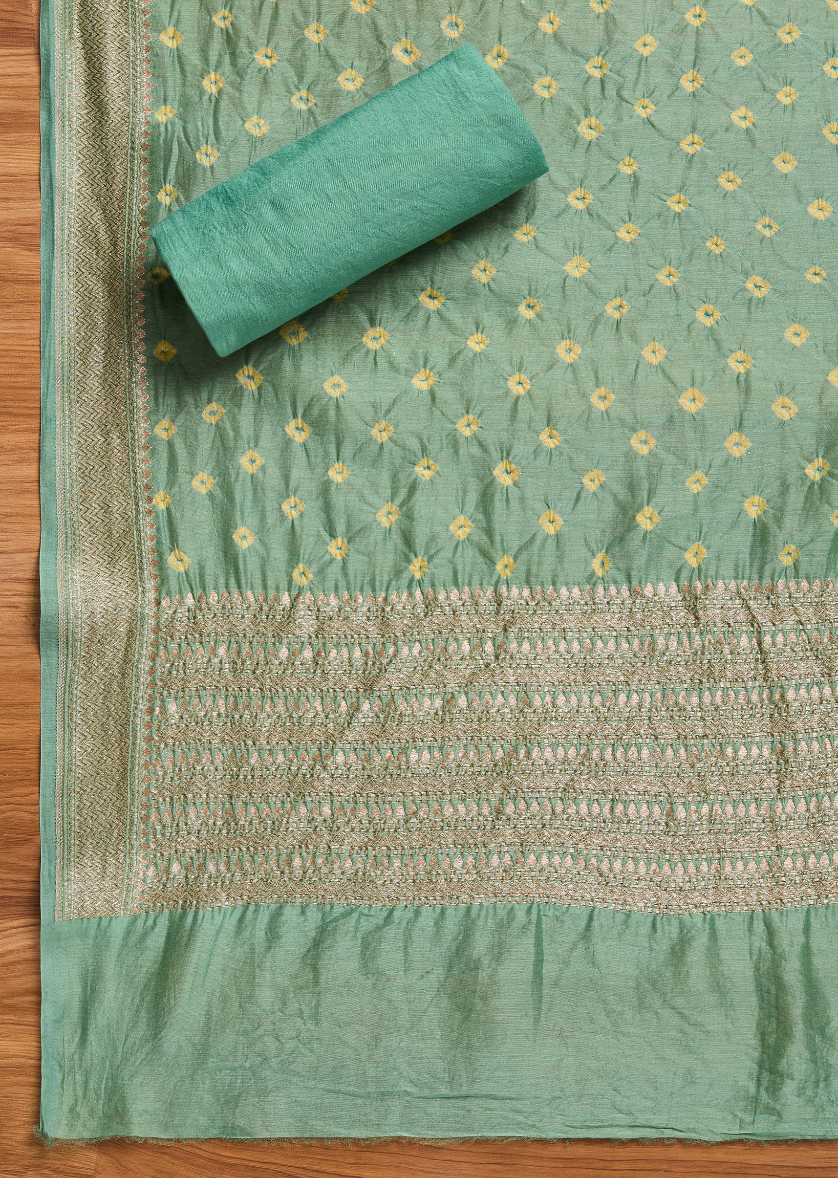 Green Banarasi Brocade Suit