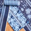 Ocean Blue Cotton Unstitched Suit Set