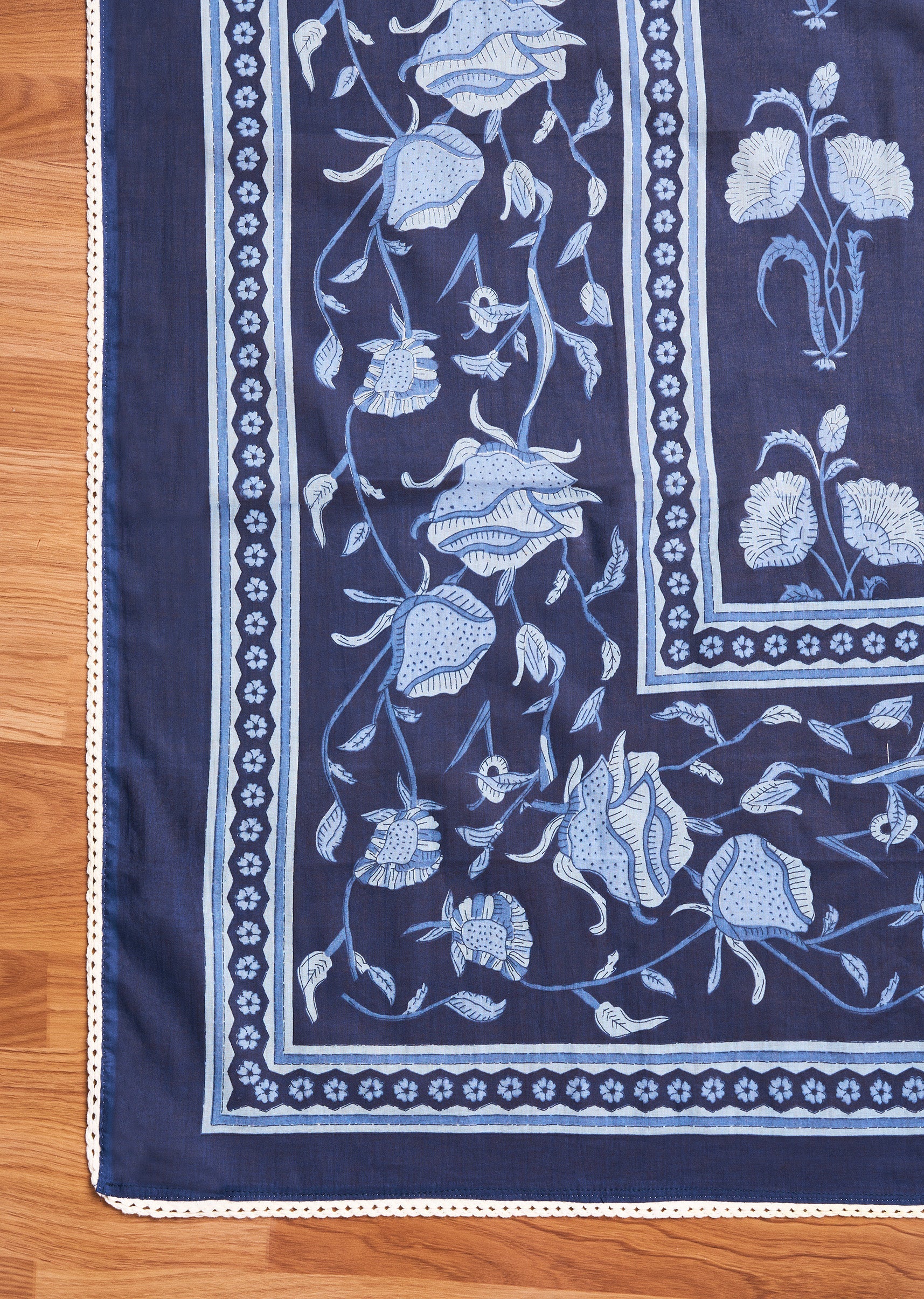 Ocean Blue Cotton Unstitched Suit Set