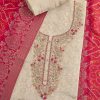Off White Tissue Suit With Refined Embroidery