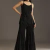 Black Georgette Kurta With Cut Dana And Moti Work And Tassel Dupatta