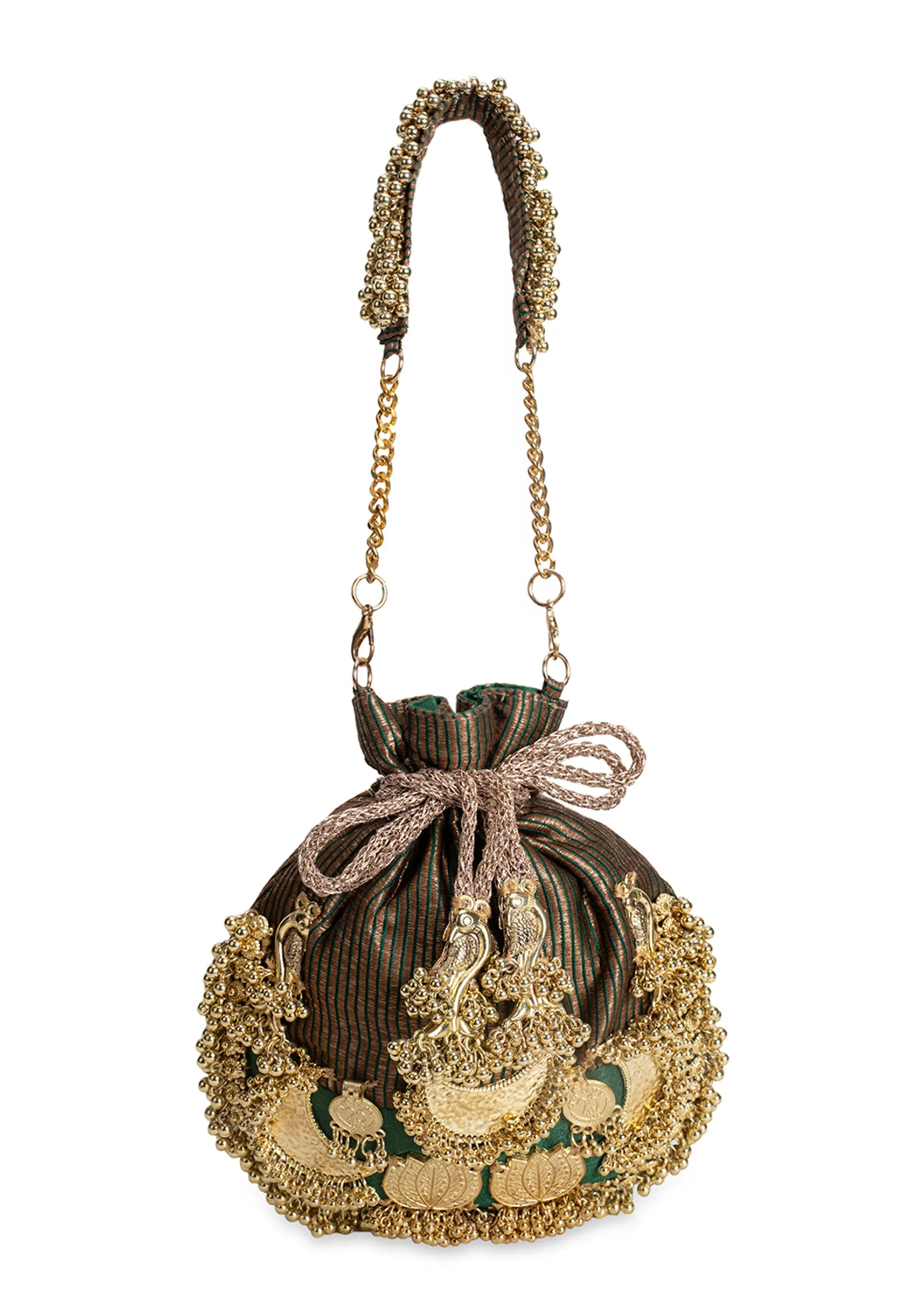 Black And Gold Cotton Potli Bag