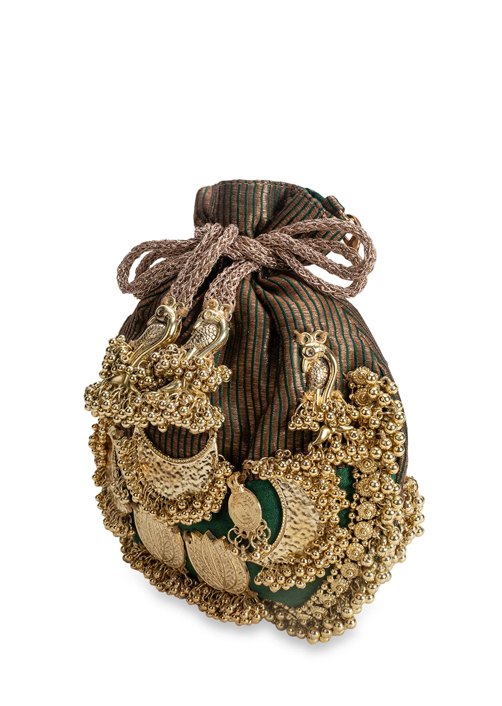 Black And Gold Cotton Potli Bag