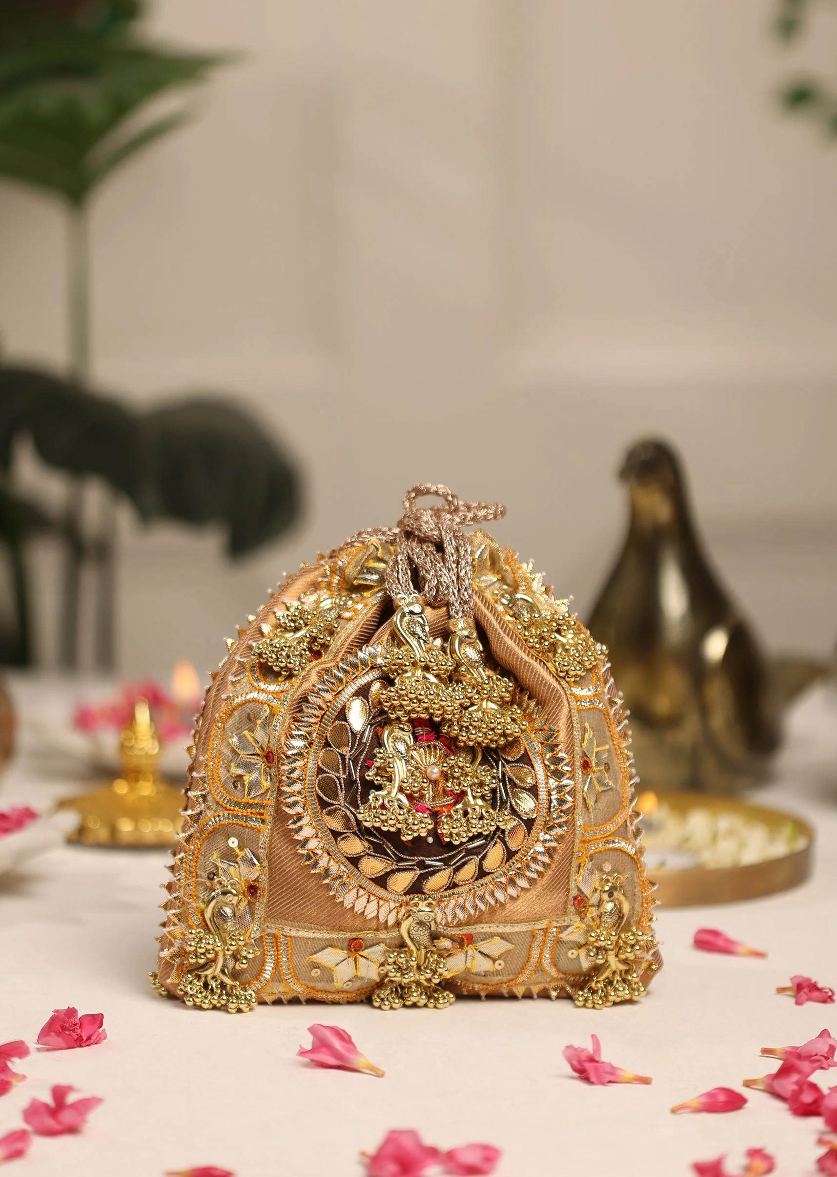 Gold Embellished Handbag