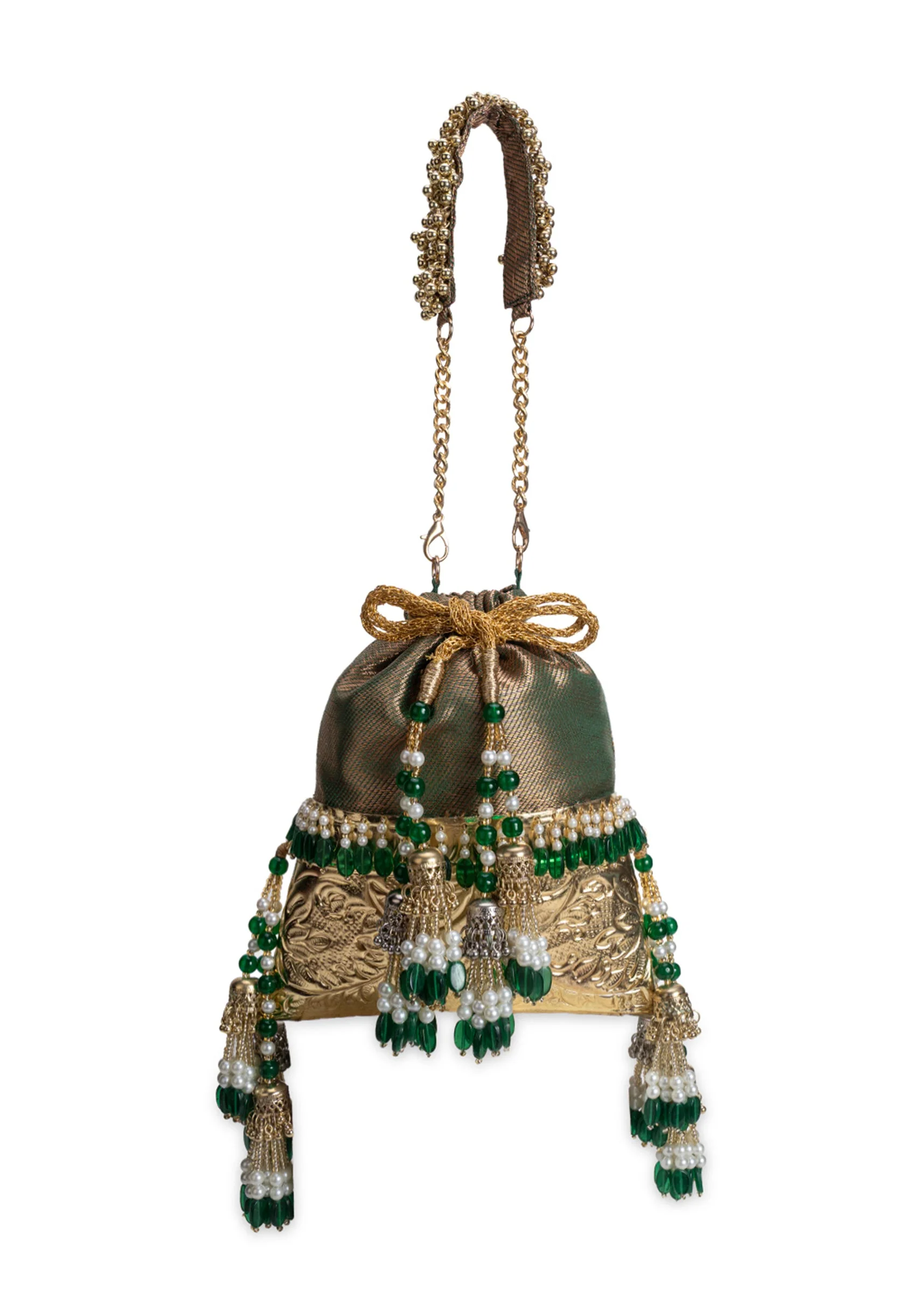 Green Brocade Potli Bag