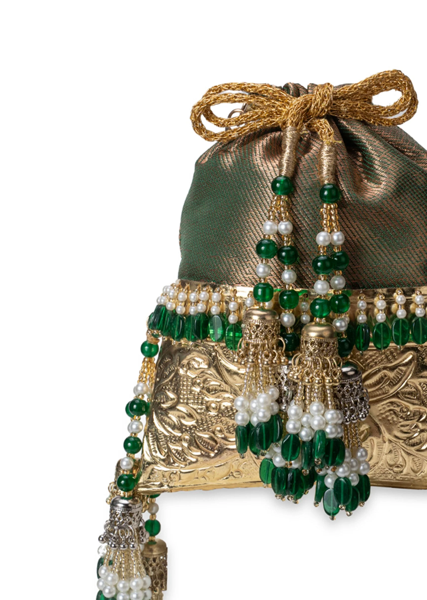 Green Brocade Potli Bag